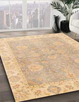 Machine Washable Abstract Yellow Rug in a Family Room, wshabs3512
