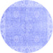 Round Oriental Blue Traditional Rug, abs3512blu