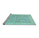 Sideview of Machine Washable Oriental Light Blue Traditional Rug, wshabs3512lblu