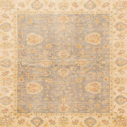 Square Abstract Yellow Oriental Rug, abs3512