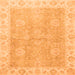 Square Machine Washable Oriental Orange Traditional Area Rugs, wshabs3512org