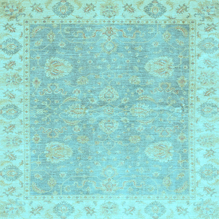 Square Machine Washable Oriental Light Blue Traditional Rug, wshabs3512lblu