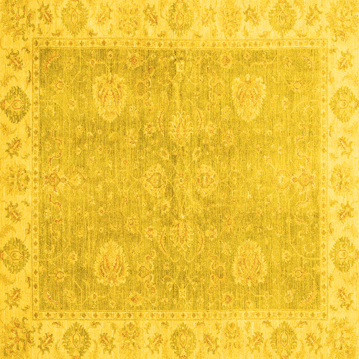 Square Machine Washable Oriental Yellow Traditional Rug, wshabs3512yw