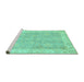 Sideview of Machine Washable Oriental Turquoise Traditional Area Rugs, wshabs3512turq