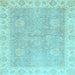 Square Oriental Light Blue Traditional Rug, abs3512lblu