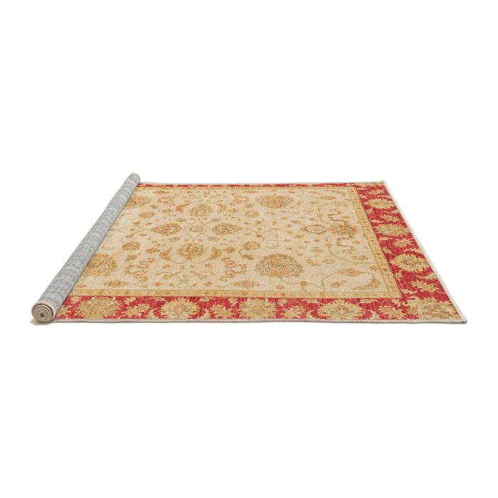 Sideview of Machine Washable Abstract Orange Rug, wshabs3513