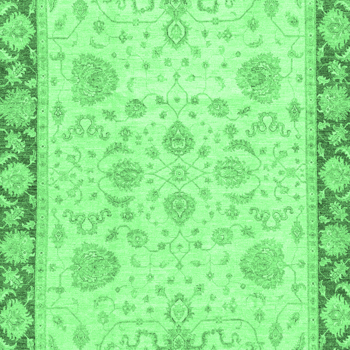 Machine Washable Oriental Emerald Green Traditional Area Rugs, wshabs3513emgrn