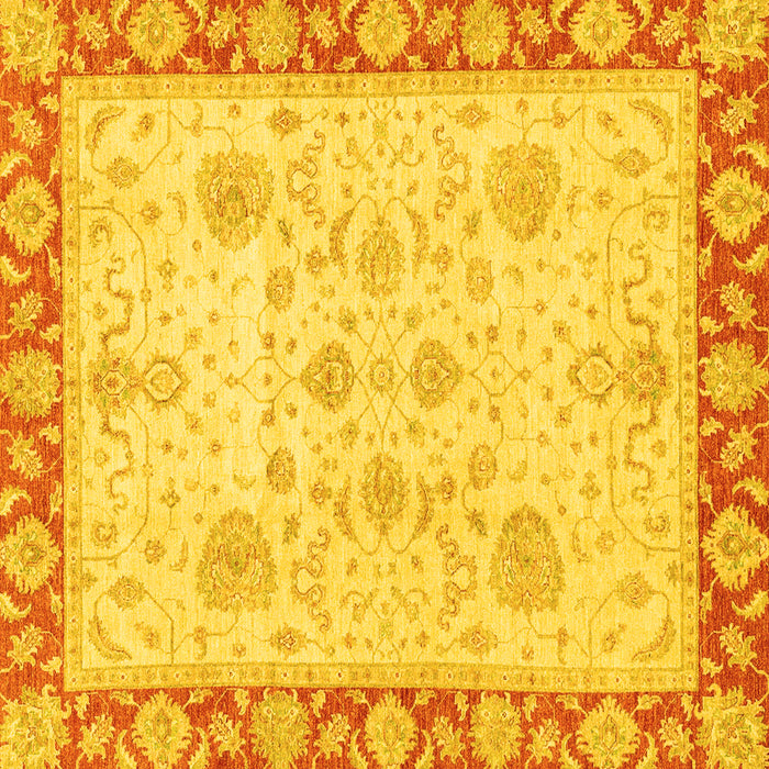 Square Oriental Yellow Traditional Rug, abs3513yw