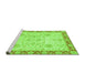 Sideview of Machine Washable Oriental Green Traditional Area Rugs, wshabs3513grn