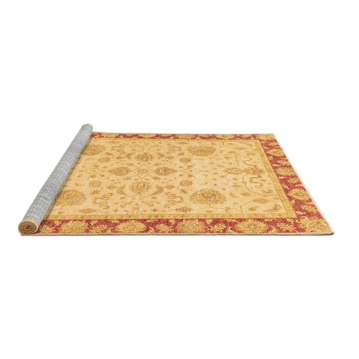Sideview of Machine Washable Oriental Brown Traditional Rug, wshabs3513brn