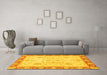 Machine Washable Oriental Yellow Traditional Rug in a Living Room, wshabs3513yw