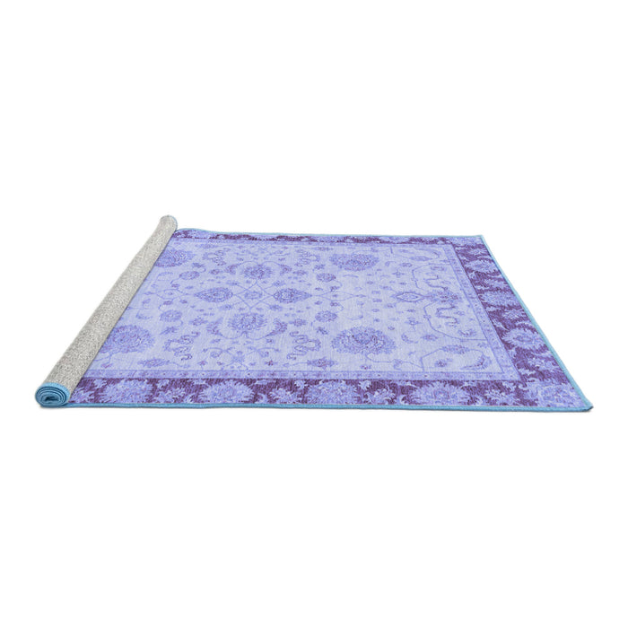 Sideview of Machine Washable Oriental Blue Traditional Rug, wshabs3513blu