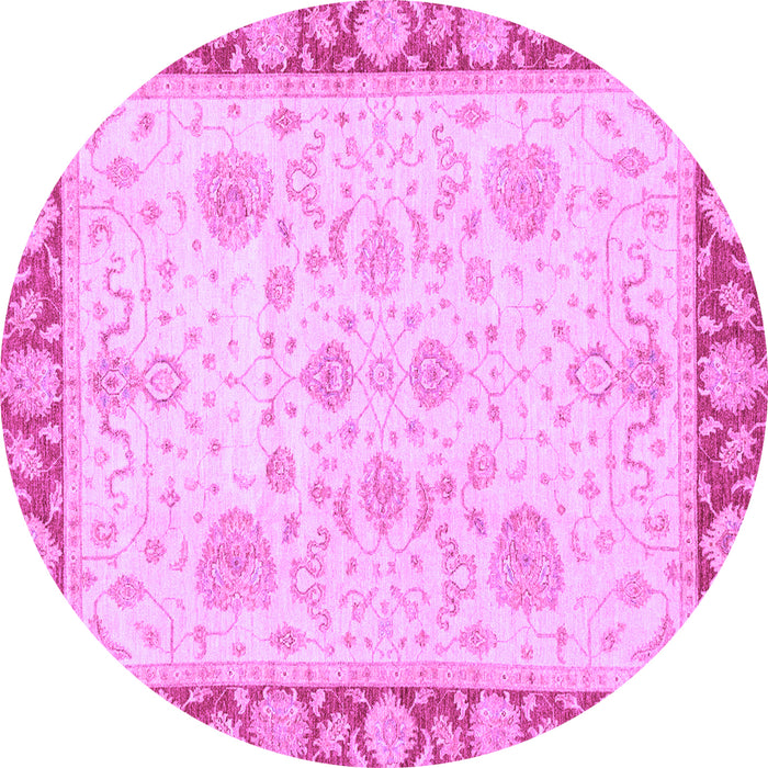 Round Oriental Purple Traditional Rug, abs3513pur
