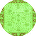Round Oriental Green Traditional Rug, abs3513grn