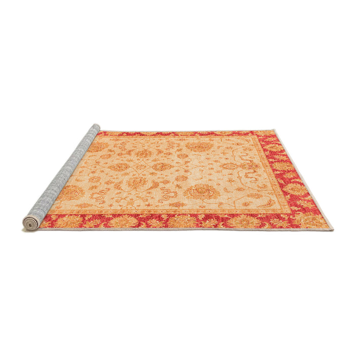 Sideview of Machine Washable Oriental Orange Traditional Area Rugs, wshabs3513org