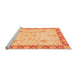 Sideview of Machine Washable Oriental Orange Traditional Area Rugs, wshabs3513org