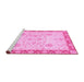 Sideview of Machine Washable Oriental Pink Traditional Rug, wshabs3513pnk