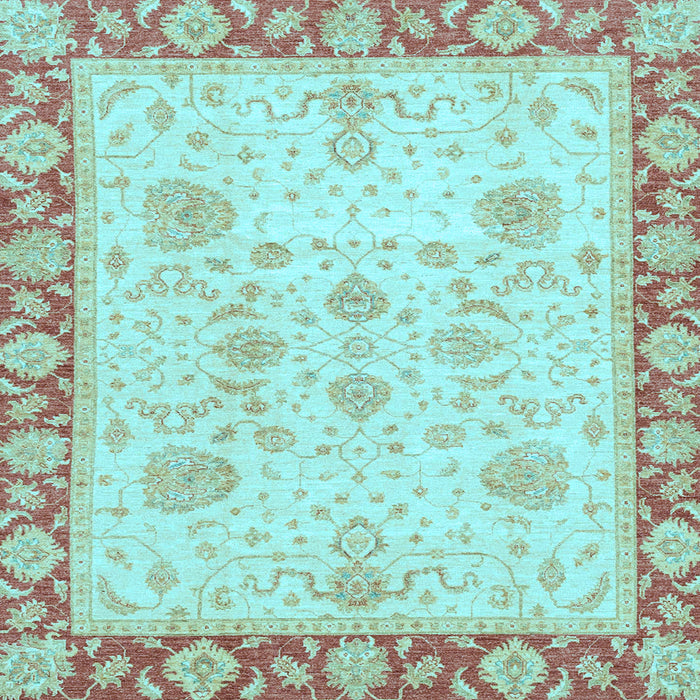 Square Oriental Light Blue Traditional Rug, abs3513lblu