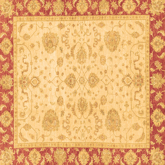 Square Oriental Brown Traditional Rug, abs3513brn