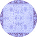 Round Oriental Blue Traditional Rug, abs3513blu