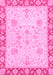 Machine Washable Oriental Pink Traditional Rug, wshabs3513pnk