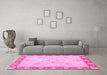 Machine Washable Oriental Pink Traditional Rug in a Living Room, wshabs3513pnk