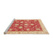 Sideview of Machine Washable Abstract Fire Red Rug, wshabs3514