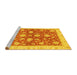 Sideview of Machine Washable Oriental Yellow Traditional Rug, wshabs3514yw