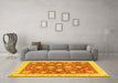 Machine Washable Oriental Yellow Traditional Rug in a Living Room, wshabs3514yw