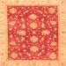 Square Oriental Orange Traditional Rug, abs3514org