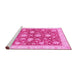 Sideview of Machine Washable Oriental Pink Traditional Rug, wshabs3514pnk