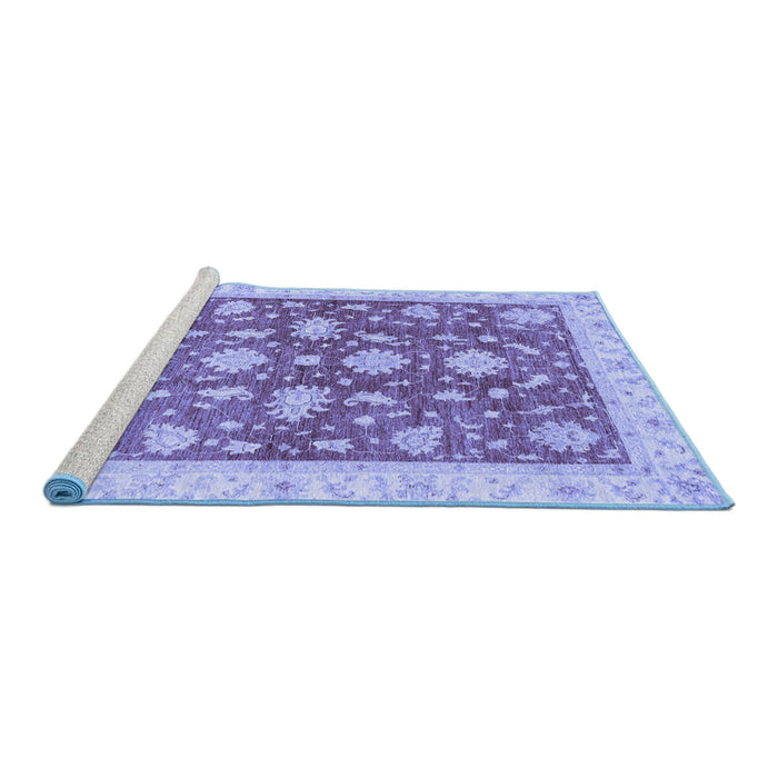 Sideview of Machine Washable Oriental Blue Traditional Rug, wshabs3514blu