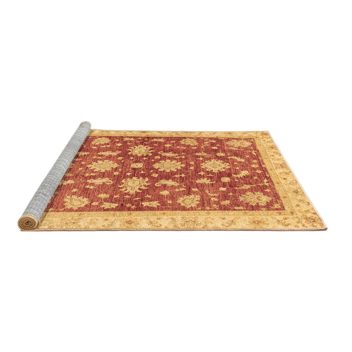 Sideview of Machine Washable Oriental Brown Traditional Rug, wshabs3514brn