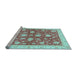 Sideview of Machine Washable Oriental Light Blue Traditional Rug, wshabs3514lblu