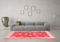 Machine Washable Oriental Red Traditional Rug, wshabs3514red