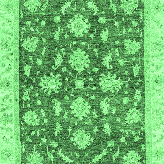 Machine Washable Oriental Emerald Green Traditional Area Rugs, wshabs3514emgrn