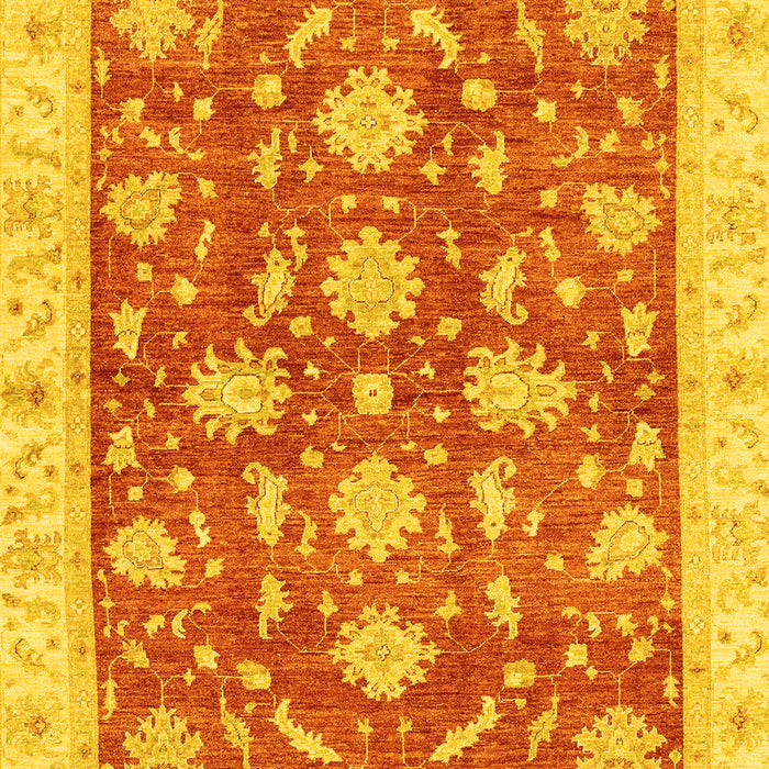 Machine Washable Oriental Yellow Traditional Rug, wshabs3514yw
