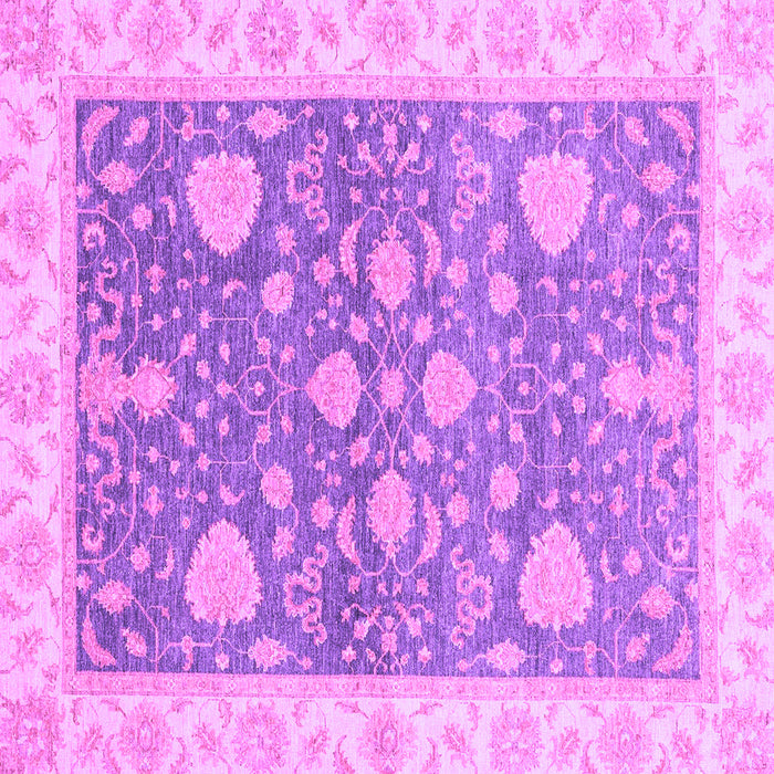 Square Machine Washable Oriental Purple Traditional Area Rugs, wshabs3515pur