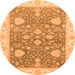 Round Oriental Orange Traditional Rug, abs3515org