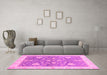 Machine Washable Oriental Pink Traditional Rug in a Living Room, wshabs3515pnk