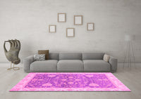 Machine Washable Oriental Pink Traditional Rug, wshabs3515pnk