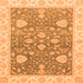 Square Oriental Orange Traditional Rug, abs3515org