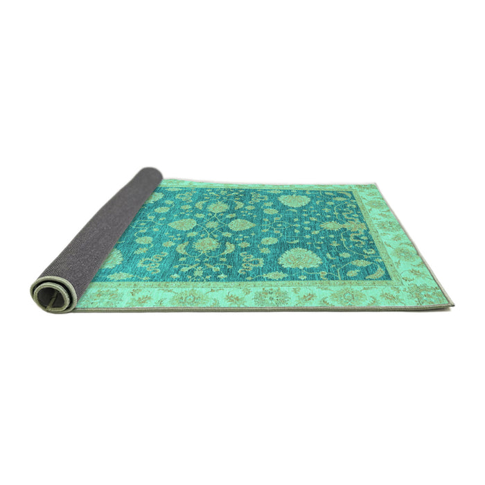 Sideview of Oriental Turquoise Traditional Rug, abs3515turq
