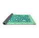 Sideview of Oriental Turquoise Traditional Rug, abs3515turq