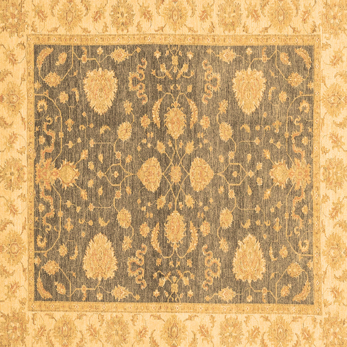 Square Machine Washable Oriental Brown Traditional Rug, wshabs3515brn