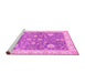 Sideview of Machine Washable Oriental Pink Traditional Rug, wshabs3515pnk