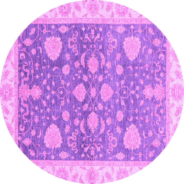 Round Machine Washable Oriental Purple Traditional Area Rugs, wshabs3515pur