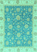 Machine Washable Oriental Turquoise Traditional Area Rugs, wshabs3516turq