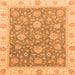 Square Oriental Orange Traditional Rug, abs3516org