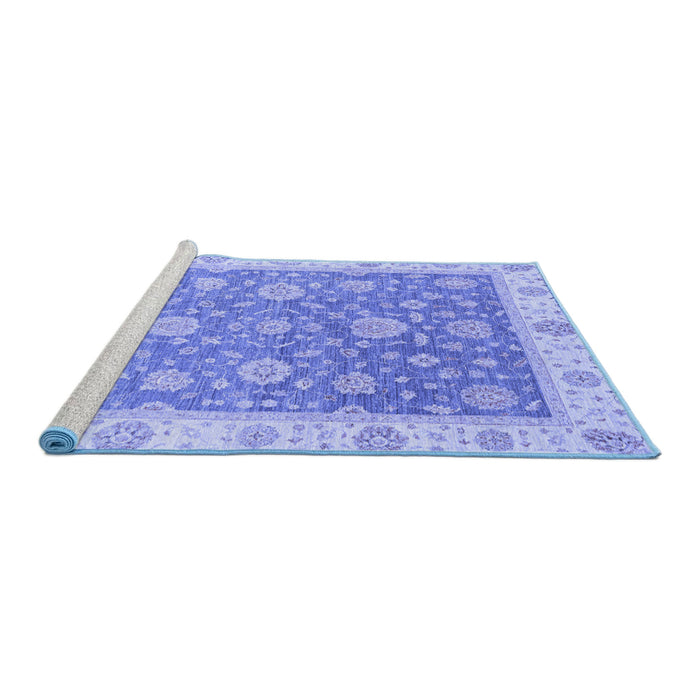 Sideview of Machine Washable Oriental Blue Traditional Rug, wshabs3516blu